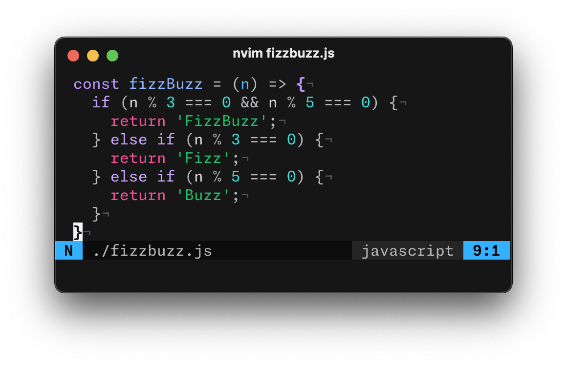 Fizzbuzz without ligatures